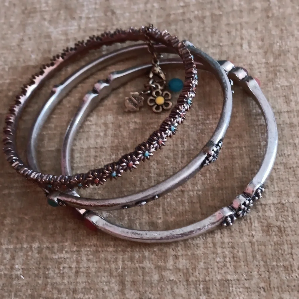 Lucky Brand Gold and Silver Tone Bangle Bracelet